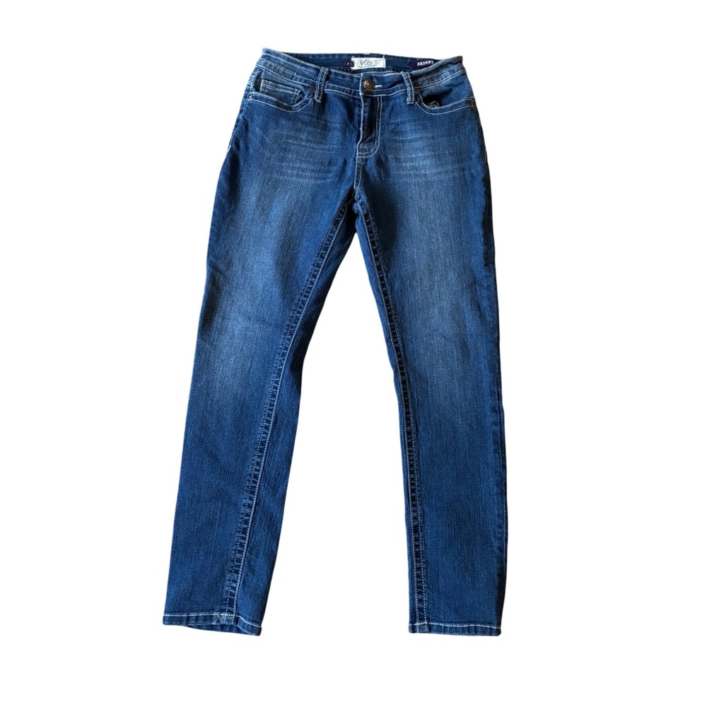 VGS Womens Skinny Jeans Medium Wash Blue Embroidered Pockets Size 6 VGS-P9710A